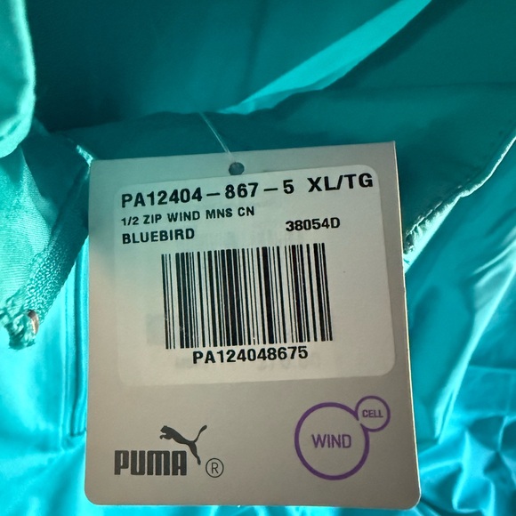 Puma Aqua Blue Windbreaker Jacket - Picture 7 of 16
